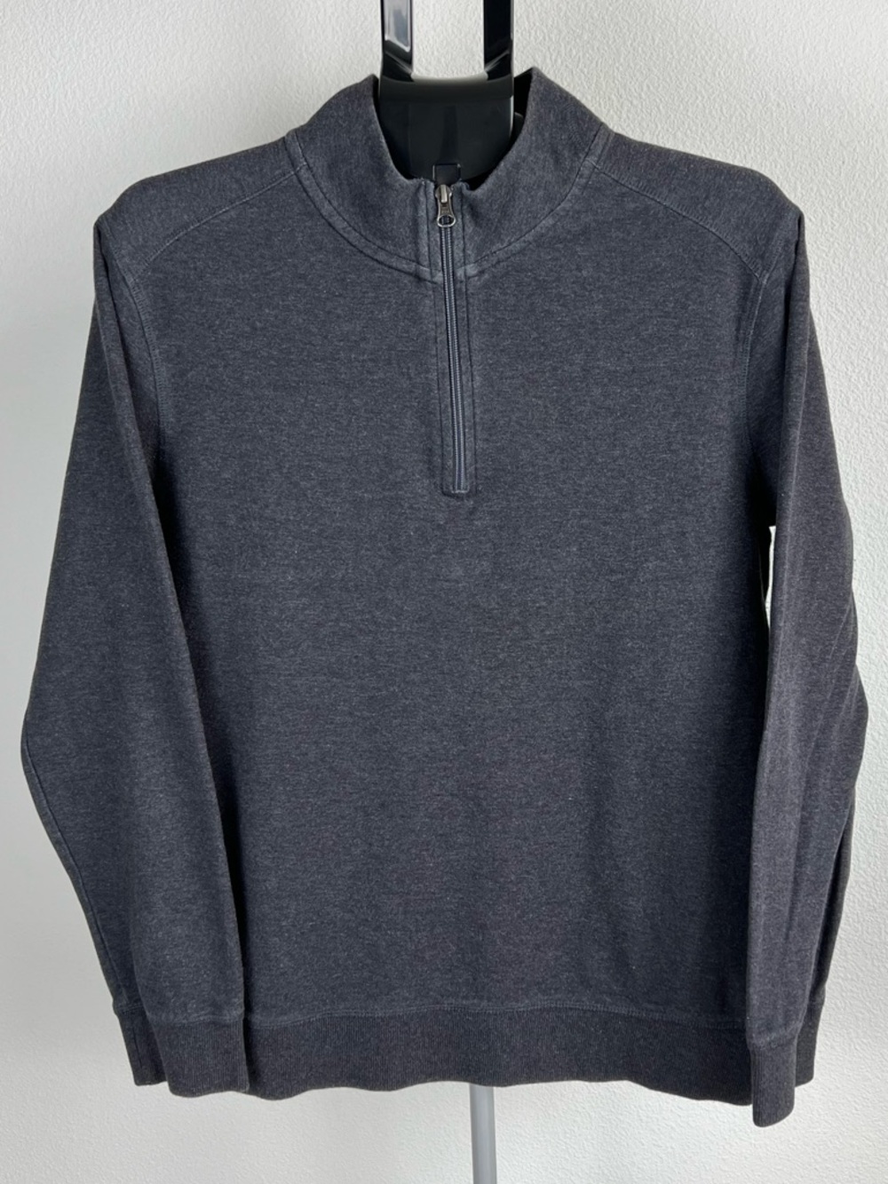 English Laundry Pullover Mens L Gray Quarter Zip Sweatshirt Cotton Blend Casual